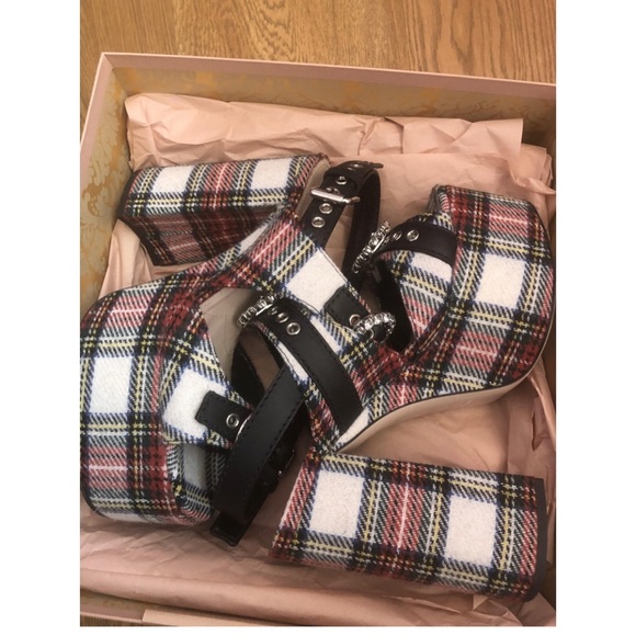 Miu Miu Tartan Embellished Heels - EU 39.5 - Picture 3 of 13